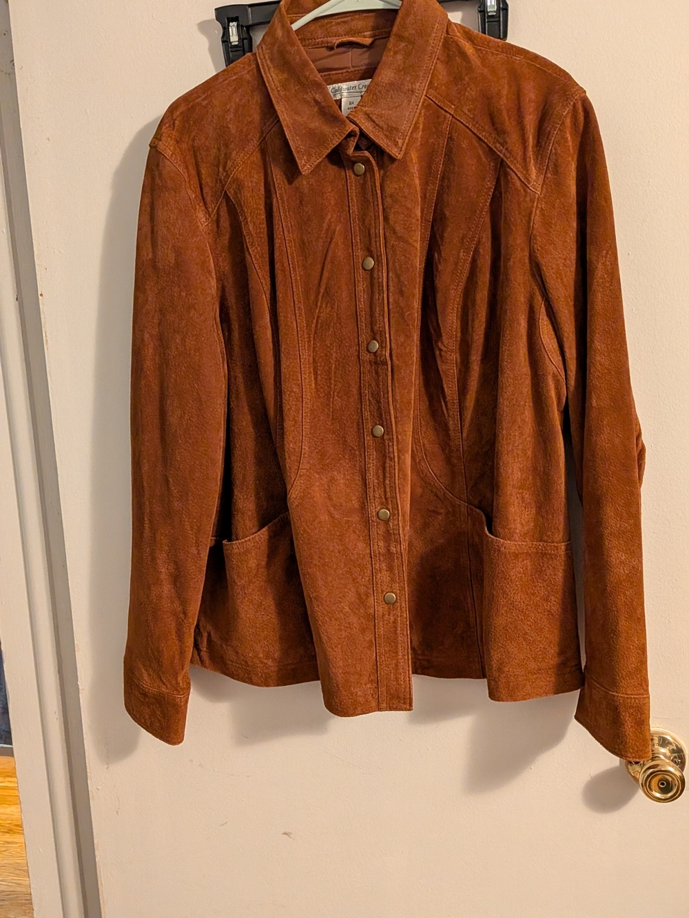 Coldwater Creek Suede Button-Front Jacket in Chestnut